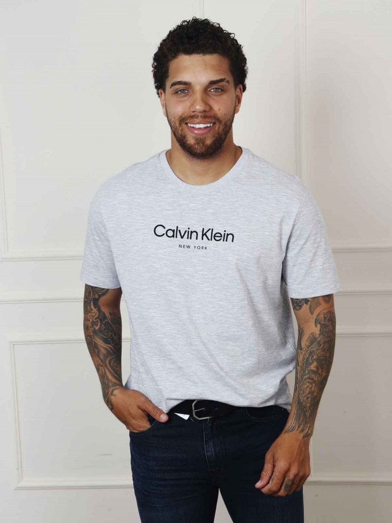 Camiseta Masculina Calvin Klein Original - Slim New York - Cinza Mescla 