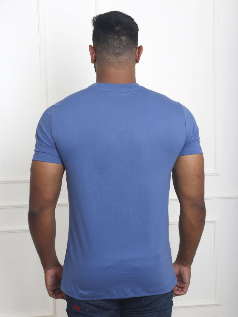 Camiseta Calvin Klein Masculina Letting Assinatura Alto Relevo - Azul 
