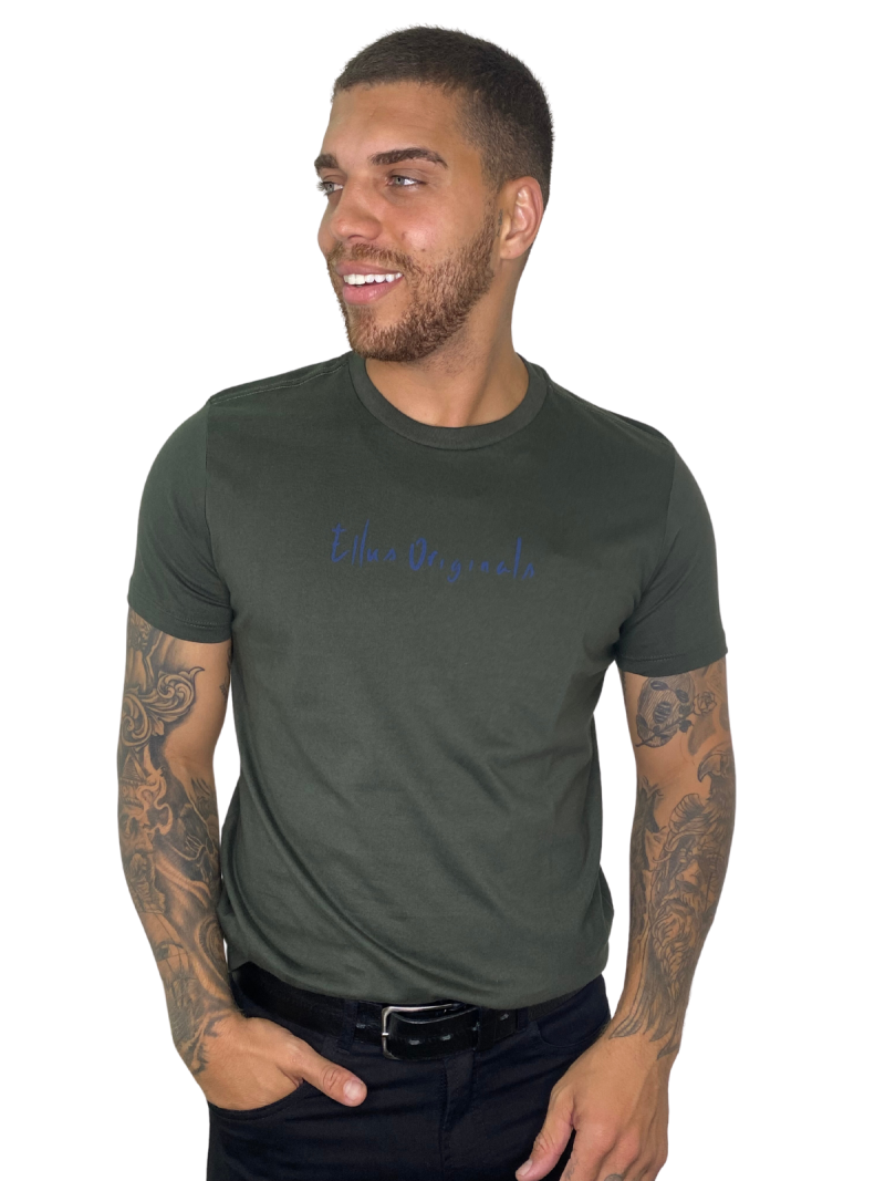 Camiseta Masculina Ellus Cotton Fine Originals Classic MC - Verde Militar