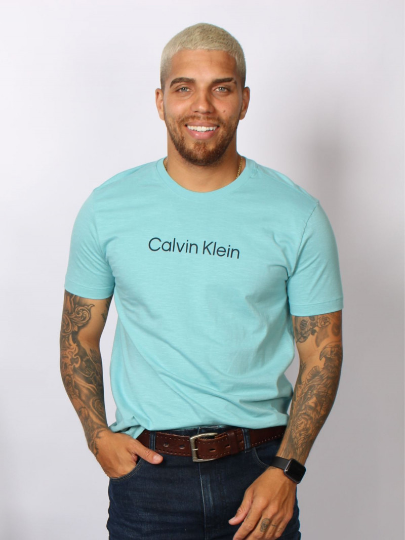 Camiseta Calvin Klein Flamê - Verde Água 