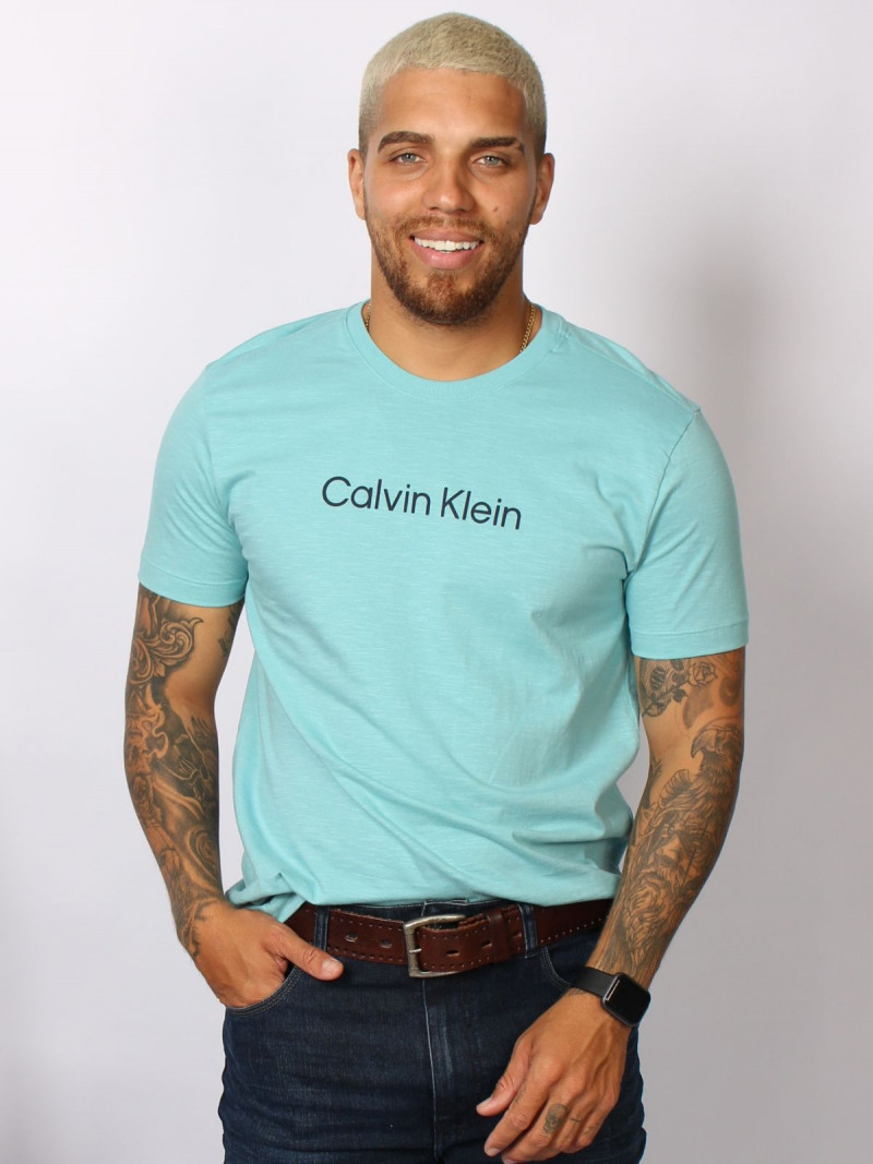 Camiseta Calvin Klein Flamê - Verde Água 