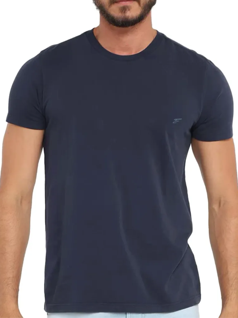 Camiseta Masculina Ellus Cotton Fine Basic Classic MC - Azul Marinho 