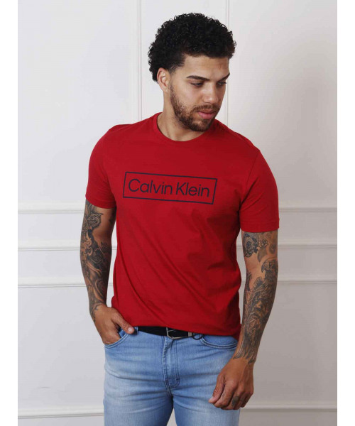 Camiseta Masculina Calvin Klein Original  Básica - Vermelho