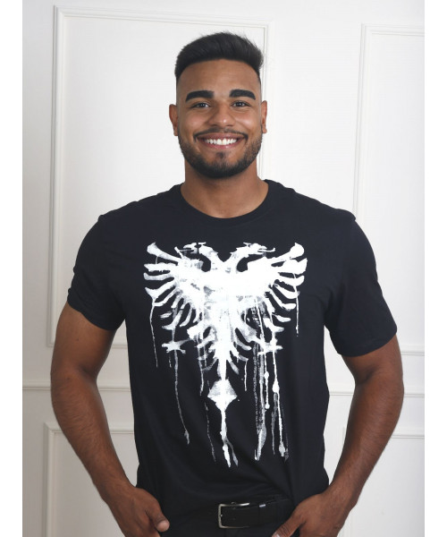 Camiseta Cavalera Masculina Comfort Águia Respingos - Preto