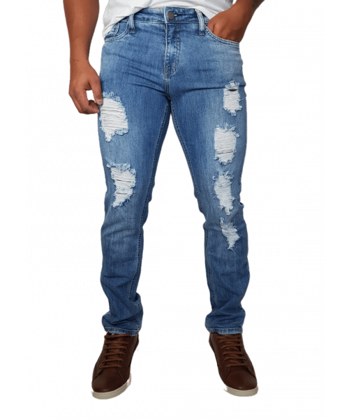 Calça Código Teen Jeans Masculina com Puídos 41.431