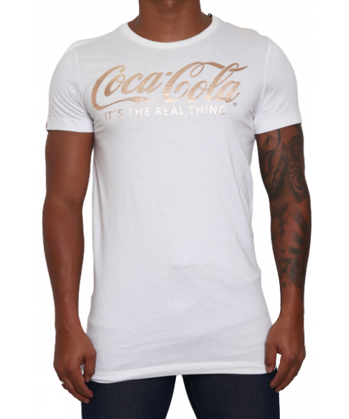 Camiseta COCA_COLA - com Logo Rose Gold