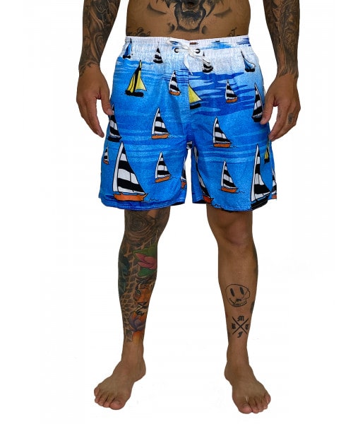 Shorts Mauricinho DLP - Azul Com Estampa Velas