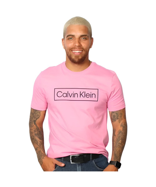 Camiseta Calvin Klein logo retângulo - Rosa